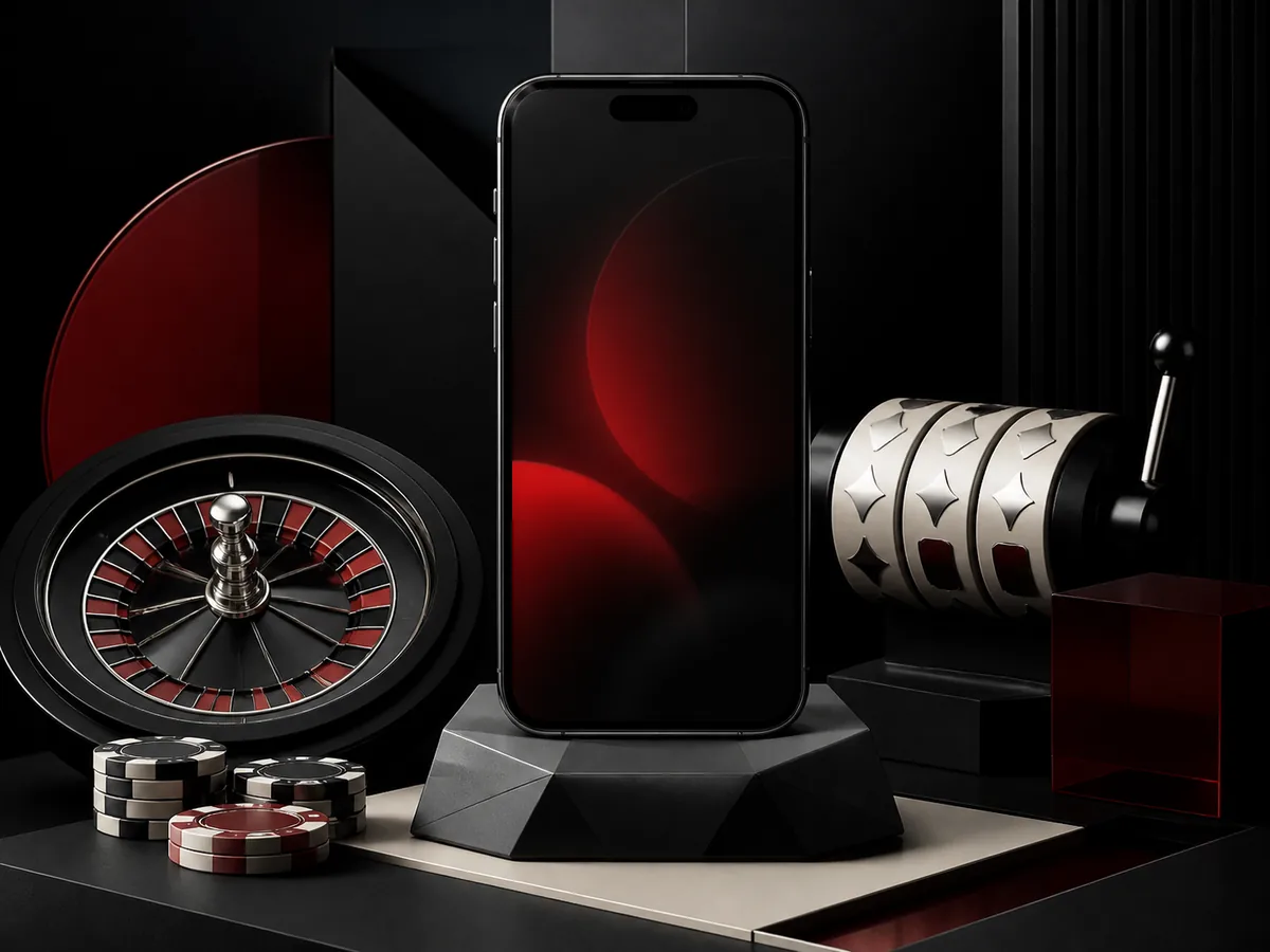Smartphone em contexto genérico de entretenimento de cassino.